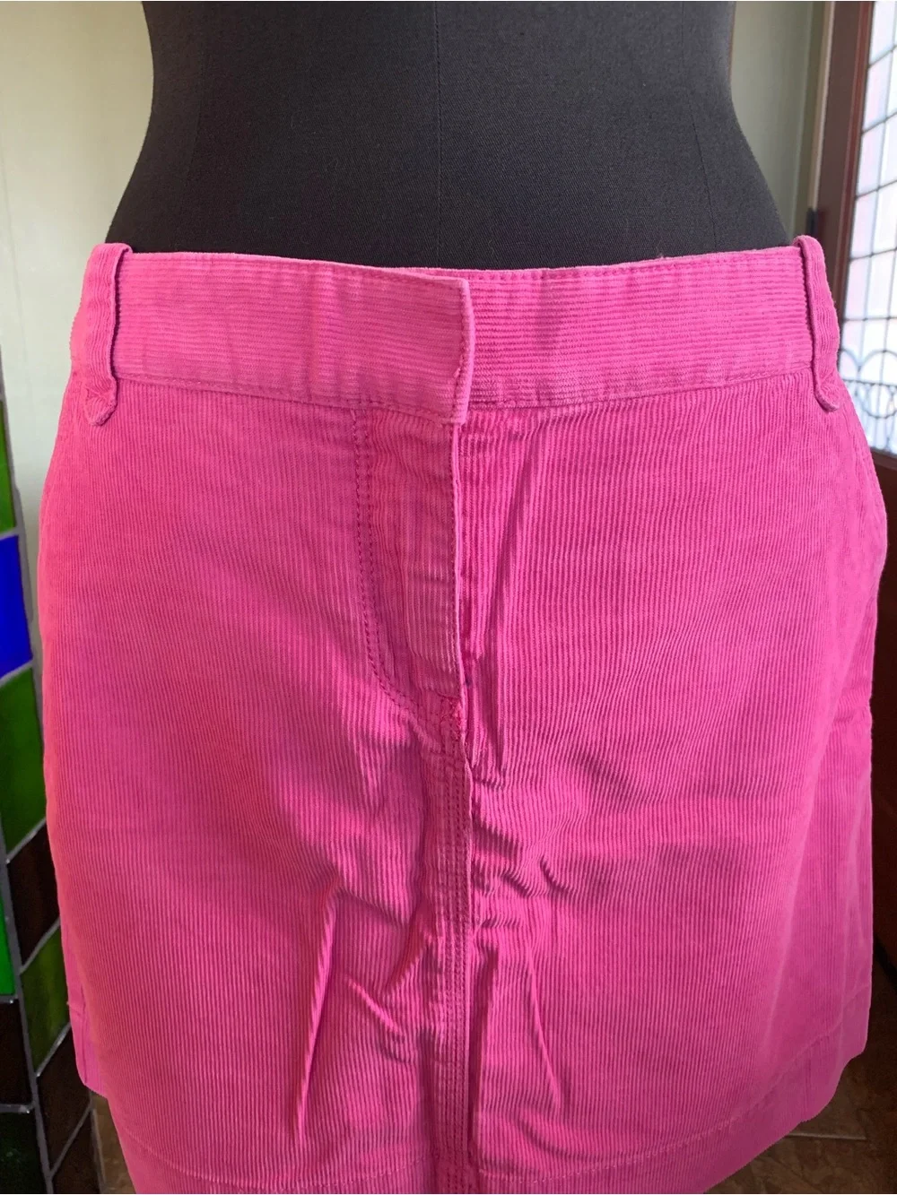 J CREW CORDUROY MINI SKIRT AZALEA New With Tags Size 10 TICKET POCKETS